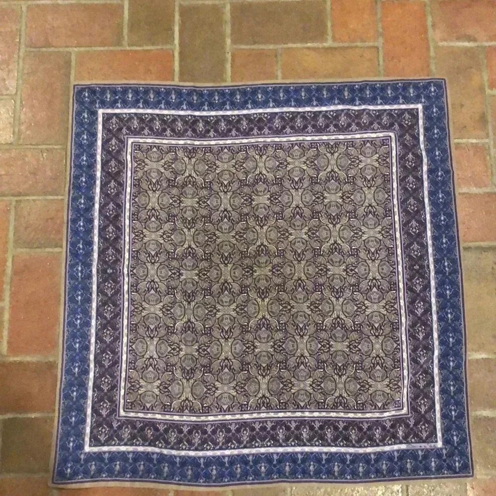 Oscar de la‎ Renta Purple & Blue Silk Scarf